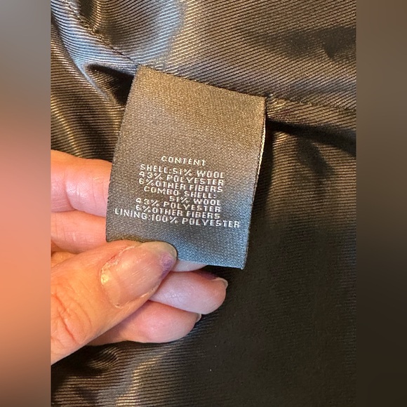 Vince Camuto long warm coat with silver metal studded sleeves in XL - Black - Picture 7 of 16